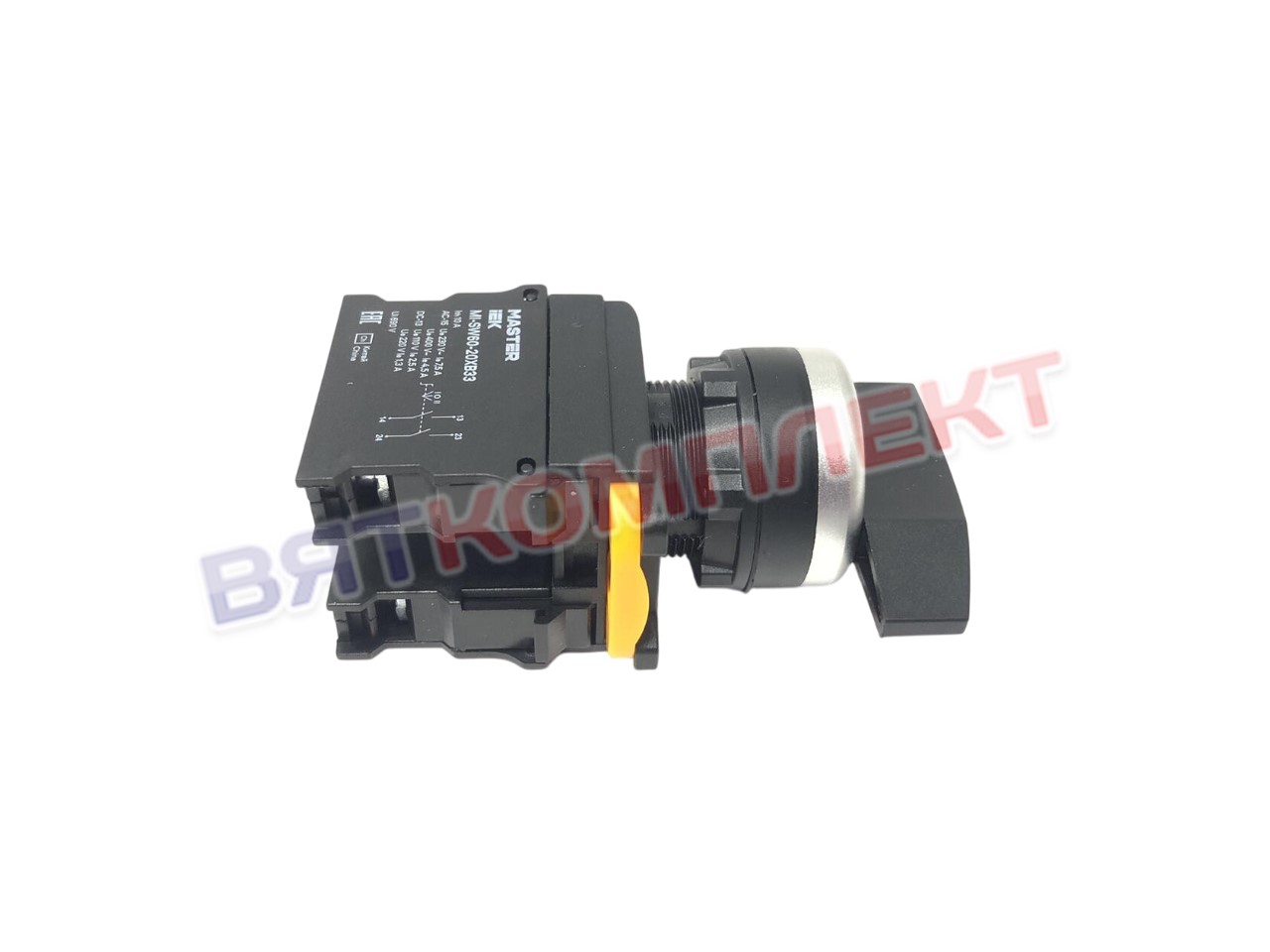 Переключатель длинная ручка на 3 положения возвратный 2NO MASTER IEK MI-SW60-20XB33-4-25-3-K02 IEK
